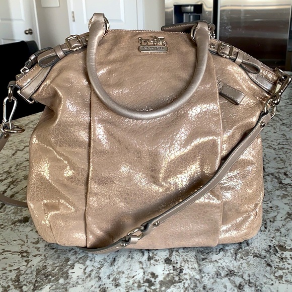Coach B1293-18942 Large Lindsay Satchel Metallic Bag - Picture 1 of 16